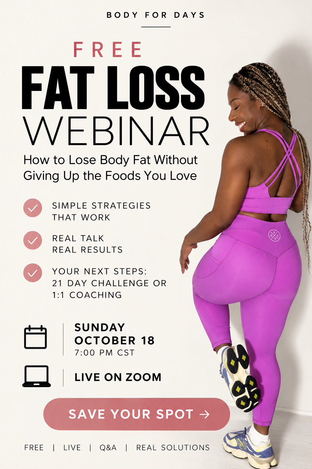 FREE Fat Loss Masterclass: Lose Fat Without Giving Up the Foods You Love!