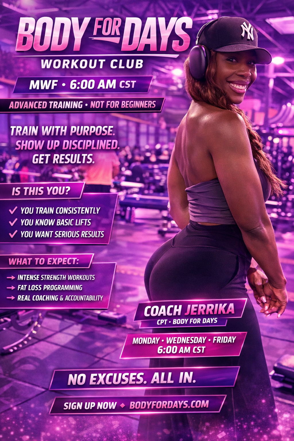 BODY FOR DAYS TRAINING CLUB! LIVE WORKOUTS FOR WOMEN!